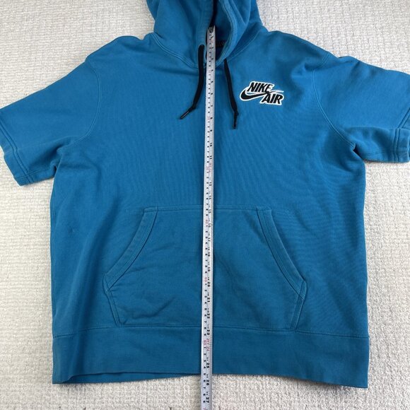 Nike Air Pivot Blue Short Sleeve Sweatshirt Hoodie Jacket L Tech Fleece (Read) - Picture 15 of 16